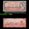 1961-1972 (1954 Modified Hair Issue) Canada 2 Dollars Banknote P# 76b, Sig. Beattie & Rasminsky Grad