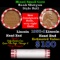 Mixed small cents 1c orig shotgun roll, 1956-d Wheat Cent, Wheat Cent other end, Brinks Wrapper.