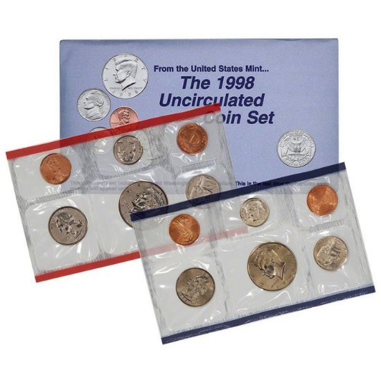 1998 Mint Set in Original Government Packaging, 12 Coins Inside!