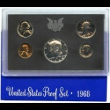 1968 United States Mint Proof Set, 5 Coins Inside!!