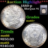 ***Auction Highlight*** 1889-p Morgan Dollar $1 Graded ms65+ BY SEGS (fc)