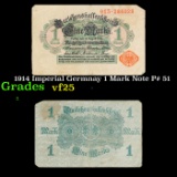 1914 Imperial Germnay 1 Mark Note P# 51 Grades vf+