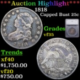 ***Auction Highlight*** 1818 Capped Bust Quarter 25c Graded vf35 BY SEGS (fc)