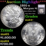 ***Auction Highlight*** 1891-s Morgan Dollar $1 Graded ms64+ By SEGS (fc)