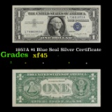 1957A $1 Blue Seal Silver Certificate Grades xf+