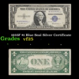 1935F $1 Blue Seal Silver Certificate Grades vf+