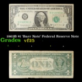 1963B $1 'Barr Note' Federal Reserve Note Grades vf+