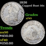 1826 Capped Bust Half Dollar 50c Grades xf+