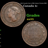 1882 Canada Cent 1c KM-1 Queen Victoria KM-7 Grades Choice AU