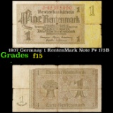 1937 Germnay 1 RentenMark Note P# 173B Grades f+