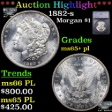 ***Auction Highlight*** 1882-s Morgan Dollar $1 Graded ms65+ pl BY SEGS (fc)