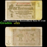 1937 Germnay 1 RentenMark Note P# 173B Grades vf+