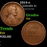 1914-s Lincoln Cent 1c Grades f, fine