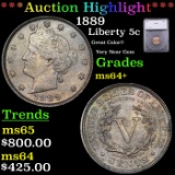 ***Auction Highlight*** 1889 Liberty Nickel 5c Graded ms64+ BY SEGS (fc)