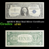 1957B $1 Blue Seal Silver Certificate Grades xf