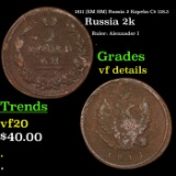 1811 (EM HM) Russia 2 Kopeks C# 118.3 Grades vf details