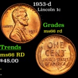 1953-d Lincoln Cent 1c Grades GEM+ Unc RD