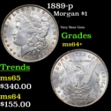 1889-p Morgan Dollar $1 Grades Choice+ Unc