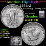 ***Auction Highlight*** 1924-d Standing Liberty Quarter 25c Graded ms64+ FH By SEGS (fc)