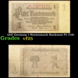 1937 Germany 1 Rentenmark Banknote P# 173b Grades vf+