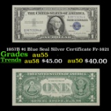 1957B $1 Blue Seal Silver Certificate Fr-1621 Grades Choice AU