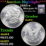 ***Auction Highlight*** 1885-s Morgan Dollar $1 Graded ms63+ By SEGS (fc)