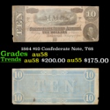 1864 $10 Confederate Note, T68 Grades Choice AU/BU Slider