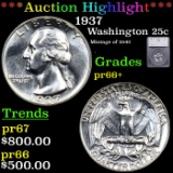 Proof ***Auction Highlight*** 1937 Washington Quarter 25c Graded pr66+ BY SEGS (fc)