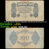 1922 Germany (Weimar Republic) 100 Marks Banknote P# 75 Grades vf+