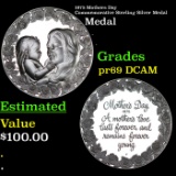 Proof 1975 Mothers Day Commemorative Sterling Silver Medal Grades GEM++ Proof Deep Cameo