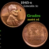 1945-s Lincoln Cent 1c Grades Choice Unc RD