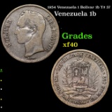 1954 Venezuela 1 Bolivar 1b Y# 37 Grades xf