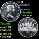 1963 Canada Dollar $1 Grades Choice Unc+ PL