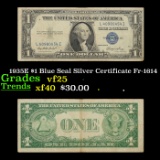 1935E $1 Blue Seal Silver Certificate Fr-1614 Grades vf+