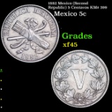 1882 Mexico (Second Republic) 5 Centavos KM# 399 Grades xf+