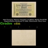 1923 Germany (Weimar Republic) 10 Million Marks Post-WWI Hyperinflation Banknote P# 106d, Watermark: