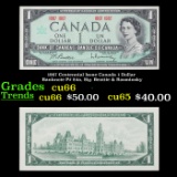 1967 Centennial Issue Canada 1 Dollar Banknote P# 84a, Sig. Beattie & Rasminsky Grades Gem+ CU