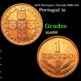 1970 Portugal 1 Escudo KM# 597 Grades GEM+ Unc