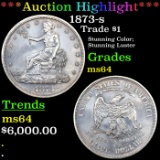 ***Auction Highlight*** 1873-p Trade Dollar $1 Graded ms64 BY SEGS (fc)