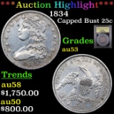 ***Auction Highlight*** 1834 Capped Bust Quarter 25c Graded Select AU By USCG (fc)