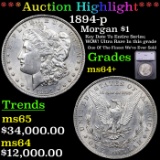 ***Auction Highlight*** 1894-p Morgan Dollar $1 Graded ms64+ BY SEGS (fc)