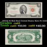 1953A $2 Red Seal United States Note Fr-1510 Grades Select CU