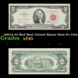 1963A $2 Red Seal United States Note Fr-1514 Grades xf+