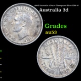 1942D Australia 3 Pence Threepence Silver KM# 37 Grades Select AU