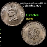 1965 Colombia 20 Centavos KM# 224 Grades GEM+ Unc