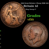 1918 Great Britain 1 Penny KM# 810 Grades vf++