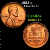 1952-s Lincoln Cent 1c Grades Gem+ Unc RB