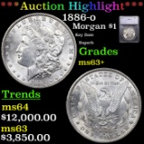 ***Auction Highlight*** 1886-o Morgan Dollar $1 Graded ms63+ BY SEGS (fc)