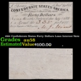 1861 Confederate States Forty Dollars Loan Interest Note Grades Choice AU/BU Slider