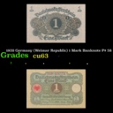 1920 Germany (Weimar Republic) 1 Mark Banknote P# 58 Grades Select CU